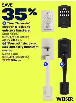RONA Weiser San Clemente electronic lock and entrance handleset offer