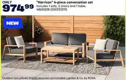 RONA Harrison 4-piece conversation set Includes 1 sofa, 2 chairs and 1 table offer