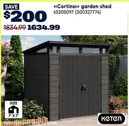 RONA Cortina garden shed offer