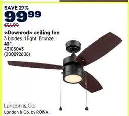 RONA 42 Downrod ceiling fan offer