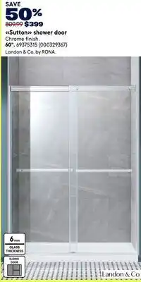 RONA Sutton shower door offer