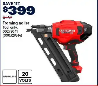 RONA CRAFTSMAN Framing nailer offer