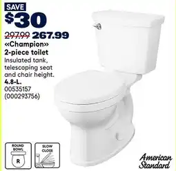 RONA American Standard Champion 2-piece toilet offer