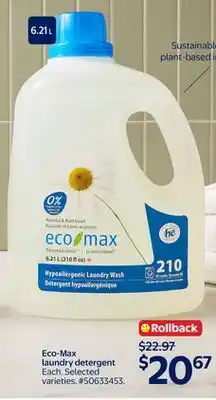 Walmart Eco-Max laundry detergents offer