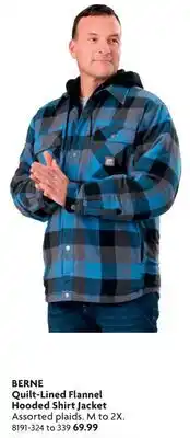Home Hardware Quilt-Lined Flannel Hooded Shirt Jacket offer