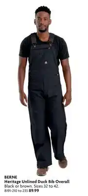 Home Hardware Heritage Unlined Duck Bib Overall offer