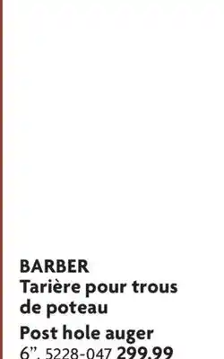 Home Hardware BARBER Post hole auger offer