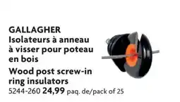 Home Hardware GALLAGHER Wood post screw-in ring insulators offer