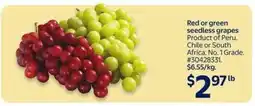 Walmart RED OR GREEN SEEDLESS GRAPES offer