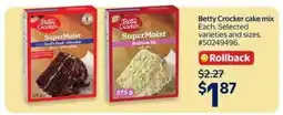 Walmart BETTY CROCKER CAKE MIX offer