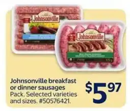 Walmart Johnsonville Breakfast or Dinner Sausages offer