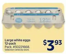 Walmart Large White Eggs 12-Pack offer