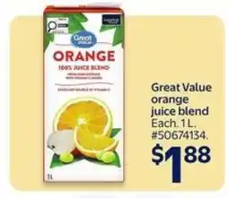 Walmart Great Value orange juice blend offer