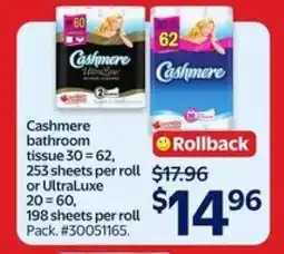 Walmart Cashmere Bathroom Tissue offer