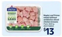 Walmart Maple Leaf Prime Raised Without Antibiotics Diced Chicken Breasts offer