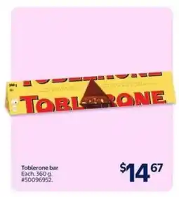 Walmart Toblerone Bar offer