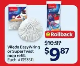 Walmart Vileda EasyWring or SuperTwist Mop Refill offer
