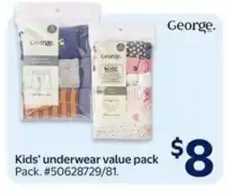 Walmart Kids' Underwear Value Pack offer