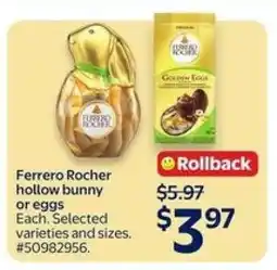Walmart Ferrero Rocher Hollow Bunny or Eggs offer