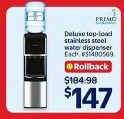 Walmart Deluxe top-load stainless steel water dispenser offer