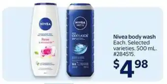 Walmart Nivea Body Wash offer