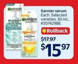 Walmart Garnier Serum offer
