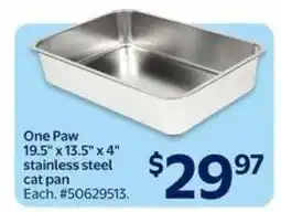Walmart One Paw Stainless Steel Cat Pan offer