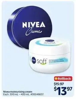 Walmart NIVEA moisturizing cream offer