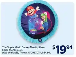 Walmart The Super Mario Galaxy Movie pillow offer