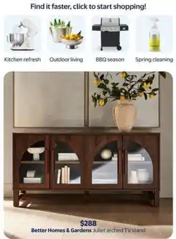 Walmart Better Homes & Gardens Juliet arched TV stand offer