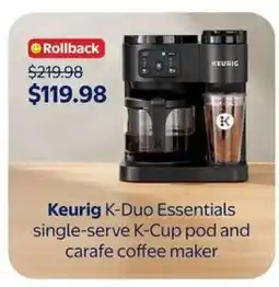 Walmart Keurig K-Duo Essentials offer