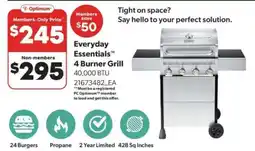 Real Canadian Superstore Everyday Essentials 4 Burner Grill offer