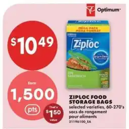 No Frills ZIPLOC FOOD STORAGE BAGS offer