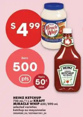 No Frills Heinz Ketchup or Kraft Miracle Whip offer