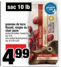 Super C Pommes de terre Russet, rouges ou à chair jaune offer