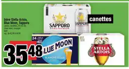 Super C bière Stella Artois, Blue Moon, Sapporo offer