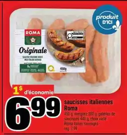 Super C SAUCISSES ITALIENNES ROMA offer