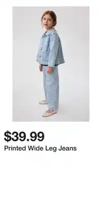 H&M Printed Wide Leg Jeans offer