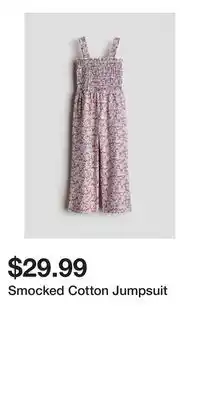 H&M Smocked Cotton Jumpsuit offer