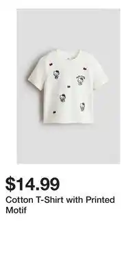 H&M Cotton T-Shirt with Printed Motif offer
