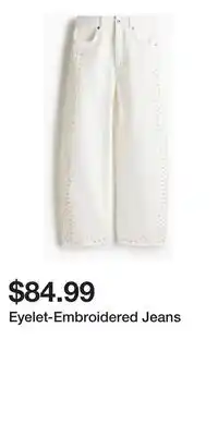 H&M Eyelet-Embroidered Jeans offer