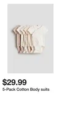 H&M 5-Pack Cotton Body suits offer