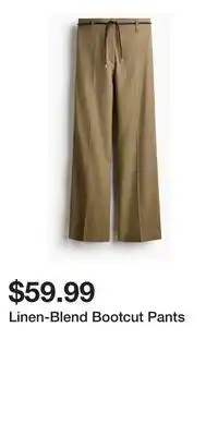 H&M Linen-Blend Bootcut Pants offer