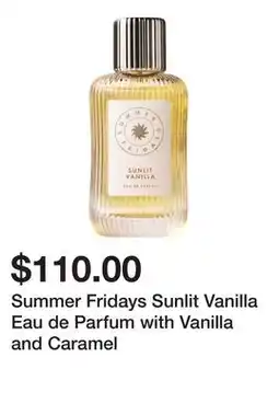 Sephora Summer Fridays Sunlit Vanilla Eau de Parfum with Vanilla and Caramel offer