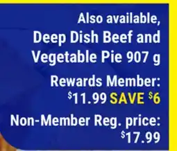 M & M Food Market Deep Dish Beef and Vegetable Pie offer