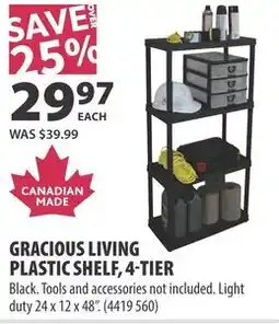 Co-op Gracious living plastic shelf, 4-tier offer