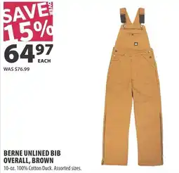 Co-op Berne unlined bib overall, brown offer