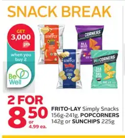 Rexall FRITO-LAY Simply Snacks 156g-241g, POPCORNERS 142g or SUNCHIPS 225g offer