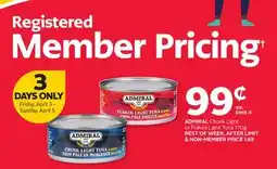 Rexall ADMIRAL Chunk Light or Flaked Light Tuna offer
