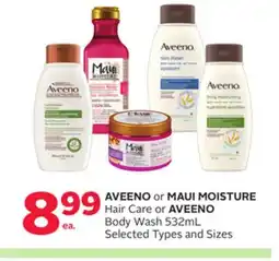 Rexall AVEENO or MAUI MOISTURE Hair Care or AVEENO Body Wash offer